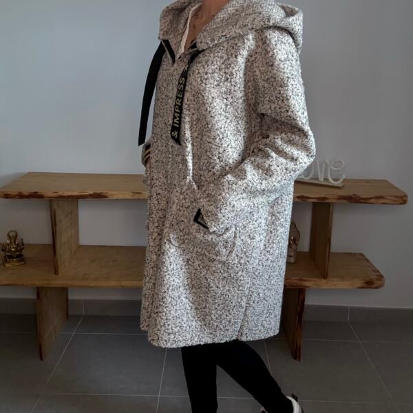 MANTEAU GROOVE beige chiné noir