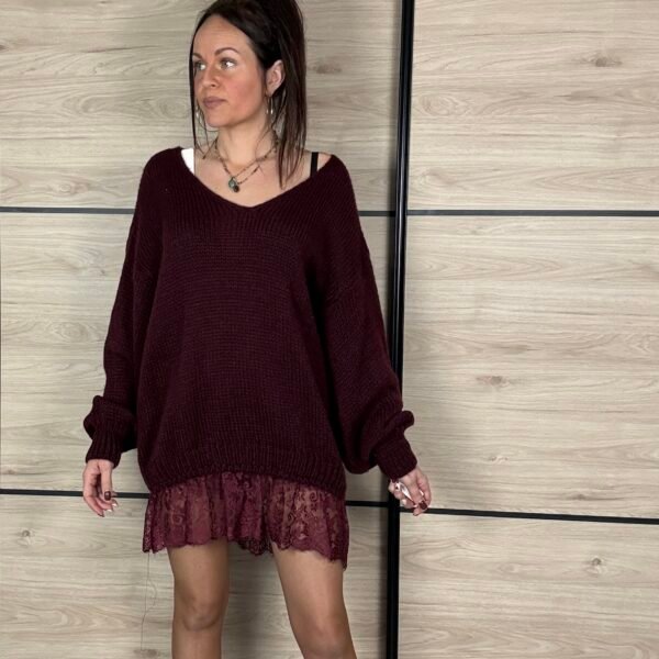 ROBE PULL ÉLODIE BORDEAUX
