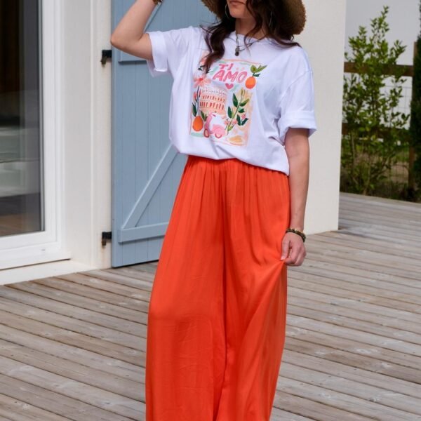 PANTALON FLUIDE ORANGE