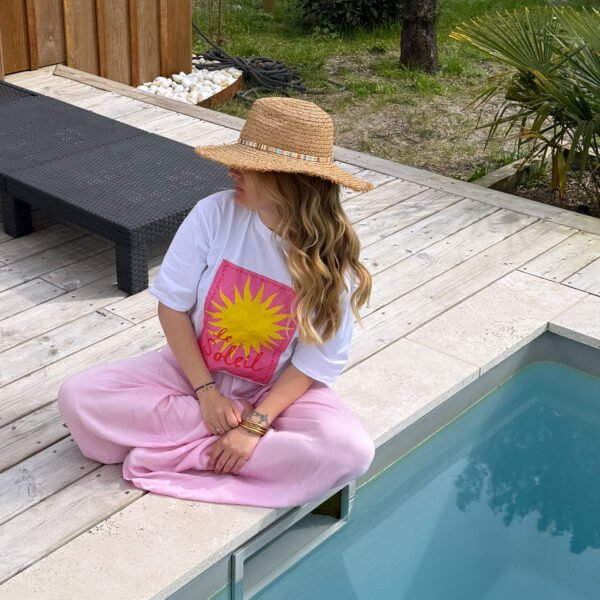 PANTALON FLUIDE ROSE