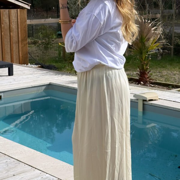 PANTALON FLUIDE JAUNE