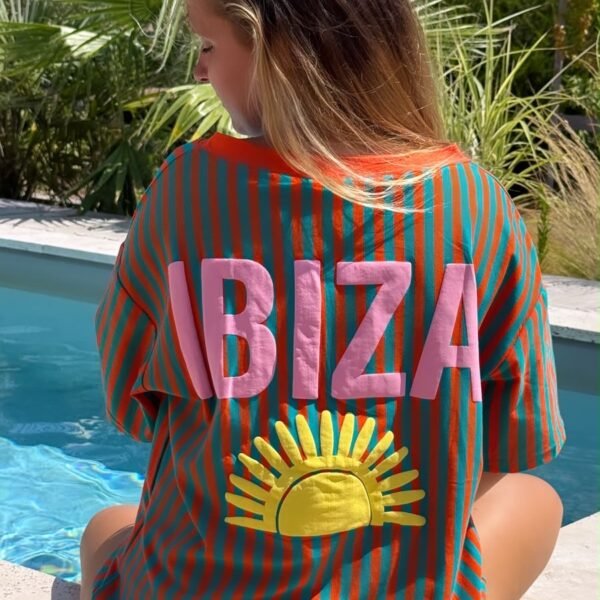 T-SHIRT IBIZA VERT/ORANGE